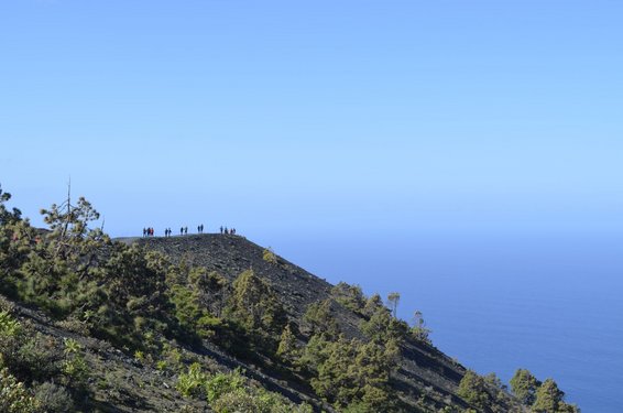 Die Berge vulkanischen Ursprungs auf La Palma fallen eindrucksvoll ins Meer ab.