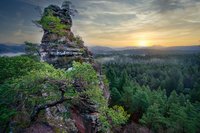 12 Meter hoher Felsen, der über eine Leiter erklommen werden kann