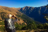 Wunderschöner Ausblick auf die Skalka Mann fotografiert mit seinem Handy das Gebirge
