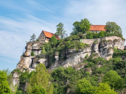 Blick auf die Burg Pottenstein in der Fränkischen Schweiz